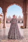 Kb 4110 Heavy Butterfly Twill Net Bridal Anarkali Gown